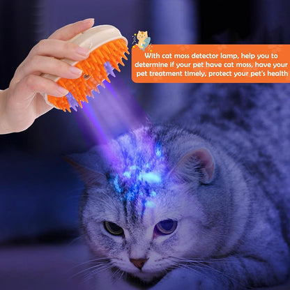 Cat Steam Brush for Shedding – 4 in 1 Steamy Grooming Tool