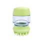 Cat Dog Pet Bath Brush Silicone Cat Dog Grooming Brush Puppy Massage Brush Hair Fur Cleaning Brush With Shampoo Dispenser Double Brush Head